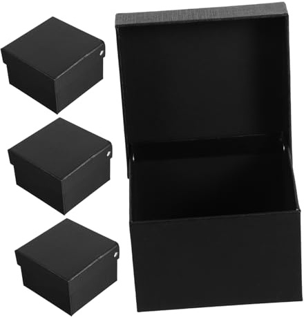PACKOVE 4 Stück-pack Klapp Geschenkbox für Krawatten Schwarz Stabile Kartonverpackung Vielseitige Aufbewahrung für Schals und Gürtel Dekorative Geschenkverpackung für Kleinunternehmen