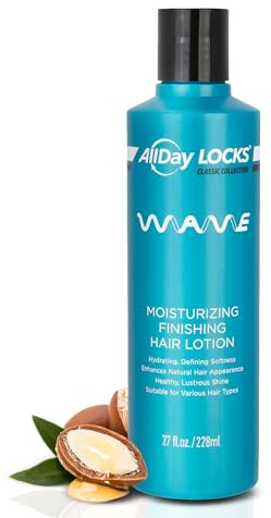 AllDay Locks Classic Wave Hair Lotion - Lightweight Curl Cream for Frizz Control & Hydration, Curly & Wavy Hair Styling Products for Women and Men, Lotion for Defining and Moisturizing - 7.7 oz Bottle