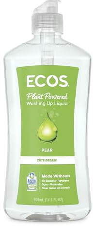 ECOS Washing Up Liquid – Plant Powered, Tough on Grease | Hypoallergenic and vegan, gentle on hands – see listing for scent, 500ml