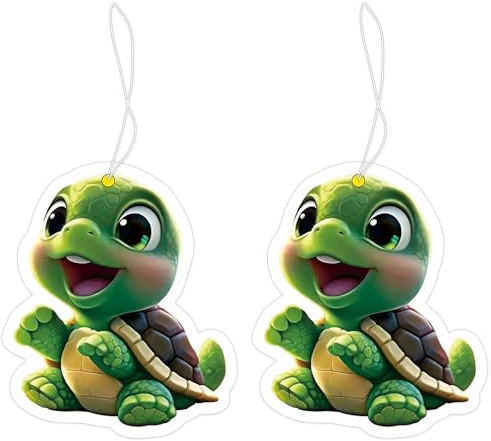 2x Lustiger Duftbaum Auto mit Schildkröte Motiv, Duftbaum Auto Lustig Lufterfrischer, Cute Car Air Freshener, Praktisches Kraftwagen Zubehör, Cute Schildkröte Geschenke​