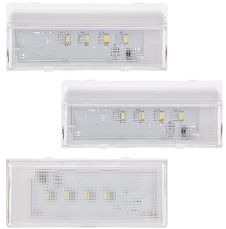 2pcs W10515057 & 1pc W10515058 LED Light Set with Conical Lens, Compatible with Whirl-pool Fridge Light Replacement, Ken-more, May-tag, Refrigerator LED