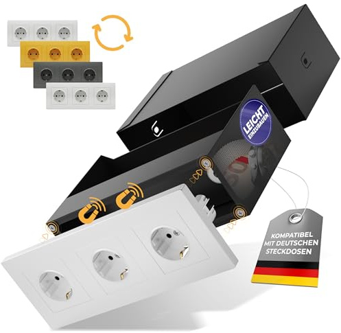 Elder Welder® Steckdosentresor kompatibel mit jeder Schuko 3-fach-steckdose | Echte Schuko Dreifachsteckdose enthalten, Steckdosen Safe Tresor mit Schlüssel als Geldversteck