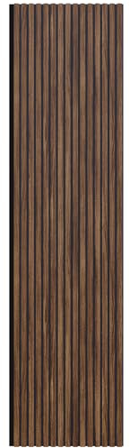 INMOZATA Sound Proof Panels for Walls and Ceiling, Acoustic Wall Panels Decorative, Wooden Slats Wall Panel for Home, Office, Bedroom, Living Room, Walnut, 2400mm x 600mm