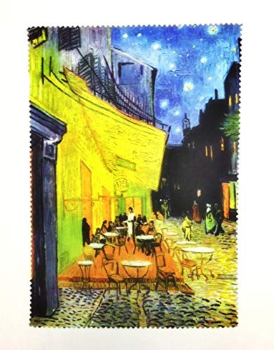 Fridolin 18891 Brillenputztuch Van Gogh - Café de Nuit, Stoff, bunt, 18 x 12,5 x 1 cm