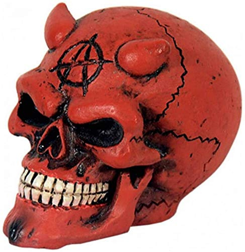 Figuren-Shop.de Totenkopf Schaltknauf - Teufel rot