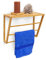 Relaxdays 10019193 Porte-serviettes mural en bambou rangement étagère murale bois salle de bain HxLxP 30 x 42 x 20 cm 3 barres serviettes, nature