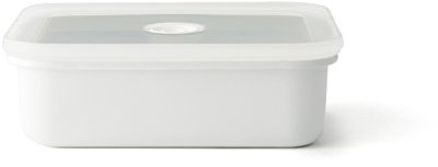 HONEYWARE Vakuum-Frischhaltedose 1,35 L, Emaille, spülmaschinenfest | Emaillebehälter mit Vakuumventil, für Kühl- und Gefrierschrank geeignet, stapelbar, besonders langlebig