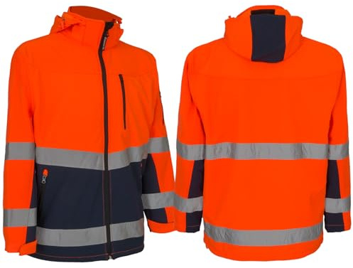 Consorte Softshell Arbeitsjacke Wasserdicht Winterjacke Warnjacke Orange (Snow-H-P)
