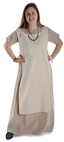 HEMAD Mittelalter Skapulier Hrotsvit aus Baumwolle Hellgrün, Hellblau, Grün, Schwarz, Weiß, Rot, Braun, Violett, Hanffarben, Feuerrot, Beige, Gelb, Hellbraun S/M,L/XL Gewandung LARP