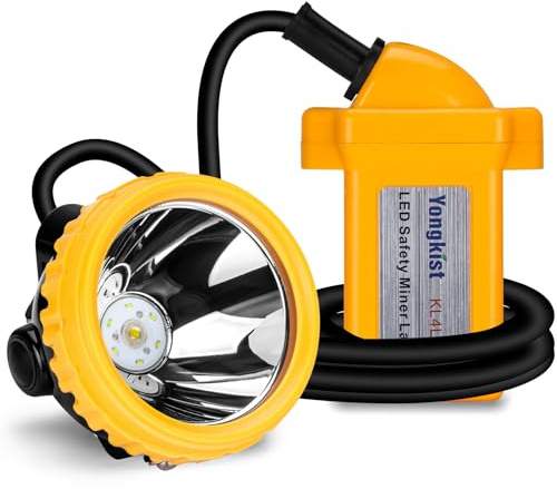 Yongkist Safety Mining Headlight Underground Headlamp Rechargeable Hard Hat Headlamp Explosion Rroof Headlight Cap Lamp for Coal Miner Outdoor Sports (KL4LMP-Smart Size)