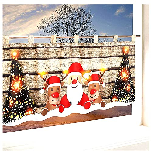 SMYORR Gardine zu Weihnachten Bistrogardine Moderne und Halbtransparent Romantisch Küche Gardine Staubdicht Scheibengardine / 2 PCS / H55xW230cm