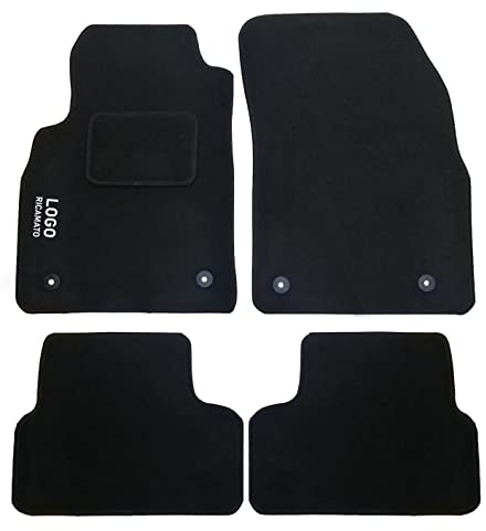 Auto Accessori Lupex | Juego de 4 Alfombrillas de Coche compatibles con Astra J (2009-2020) con 4 Clips de fijación | Alfombras moldeadas de moqueta con Bordado en el Lado del Conductor