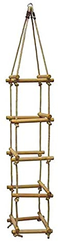 Outdoor Strickleiter für Kinder (220 cm lang, 4-seitig mit 5 Reihen Sprossen)