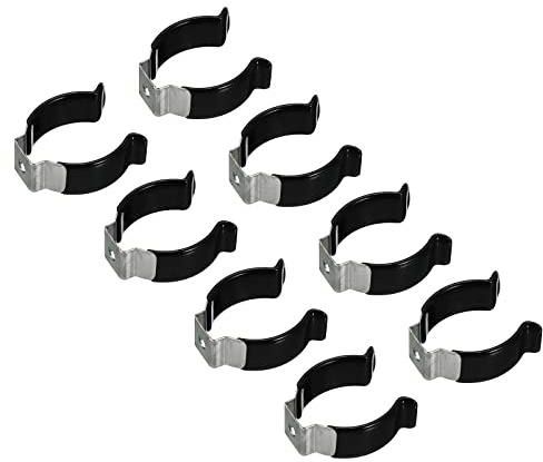 sourcing map T10 U Clips Holder Bracket for LED Light Bulb Mounting Bracket Support Stainless Steel Fluorescent Tube Holder Pipe Clamps Spring Holder Tool Clips, Black Pack of 8