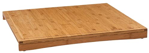5five - Cache plaque 52x58cm en Bambou 3en1. Planche à découper en Bois - Protège Crédence et Plaques - Compatible Induction Gazinière Vitrocéramique