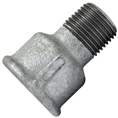 AERZETIX - C65067 - Manicotto riduzione maschio-femmina 1/2'' x 3/4'' zincato - in ghisa - raccordo tubo filettatura avvitabile - idraulico-riscaldamento impianto di acqua potabile alimentazione