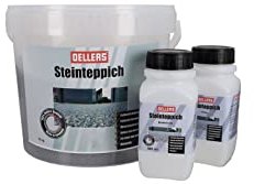 OELLERS Steinteppich Set, Platingrau, 10kg, fugenlose 2k Boden-beschichtung für Innen & Außen, auf Epoxiharzbasis, hervorragend geeignet für Küchen, Bäder, Garagen u.v.m.