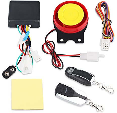 BABRO Sistema De Alarma For Motocicleta con Control Remoto De 12V, Sistema De Alarma For Motocicleta, Sistema De Alarma De Seguridad Antirrobo For Scooter, 2 Llaves Fob