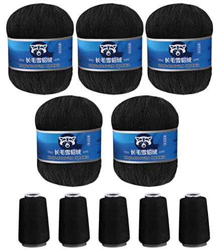 Fulenyi 10 Pack Kaschmir Soft Nerz-Samt Wolle Garn für Handstricken, Lange Plüschwolle Häkelgarne für Herbst Winter Luxus(L: 5 x 340 ; S: 5 x 350)