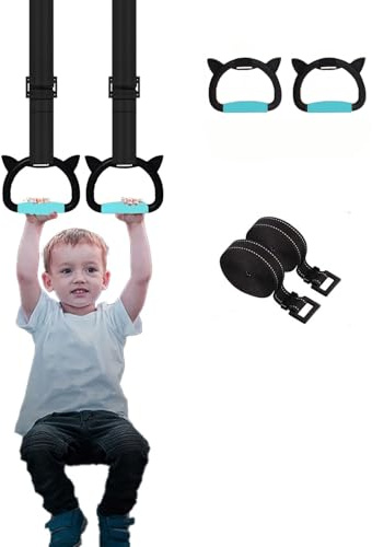 FREHOMEE Gymnastikringe, sowohl für Erwachsene als auch für Kinder, Unterstützung von 200kg/1000kg, Heim-Fitnessgeräte für Kinder, Klimmzugstange für den Innenbereich zum Dehnen und zur Erhöhung der