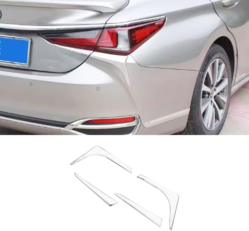 ERIDANUS Auto Accessories Fit for LEXUS ES 200 260 300 2023 2022 2021 2020 2019 2018 Rear Tail Light Lamp Cover Trim Eyelid Bezel (Chrome Silver) ABS 4PCS