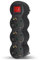 EXTRASTAR 3 en 1 Adaptador Plano con Interruptor y Tres Enchufes Schuko, hasta Carge 3680W, 16A, 250V, Negro, 1 pc