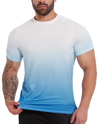 MEETWEE UP9ST-1 T-Shirt, Bleu dégradé, M Men's