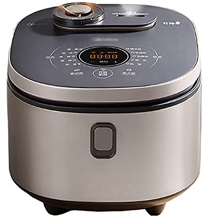 YOtat Cuociriso E Vaporiera 4/5L 6 Strati Artigiano Argento Raccolta Bollitore Fodera Antiaderente per Dormitorio Familiare per 1~10 Persone Cuociriso (Size : 4L) (Silver 5L)