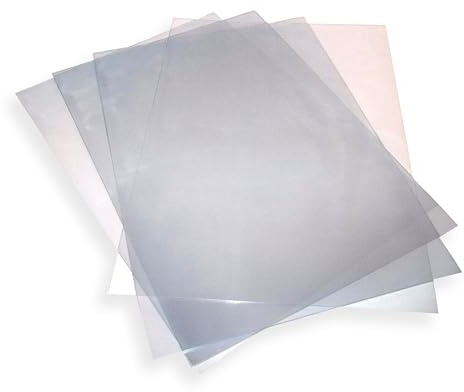 25 fogli di acetato in formato A4, 180 micron, in plastica PVC trasparente, resistente, copertura trasparente per rilegatura, stencil, incisione e artigianato