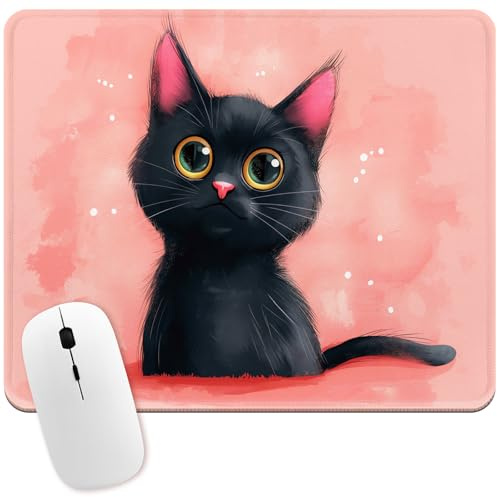NiHome Mouse Pad Cute for Enhanced Work and Gaming Experience, Artistic Design Mousepad Desk Accessory, Gaming Mouse Pad for Desk, Non-Slip Rubber Base, Ultra-Smooth Surface for Precision (Kitten)