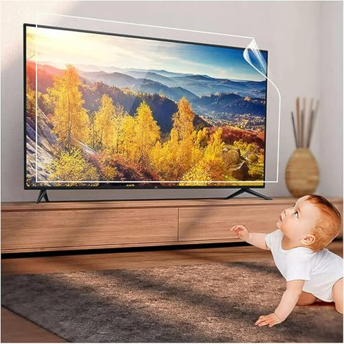 XDRGOOIUY Filtre Anti-Blue Light Monitor Anti UV Protection Oculaire Pet TV Screen Protector 32-75inch Film Transparent, s'adapte Aux Écrans HDTV OLED Et QLED