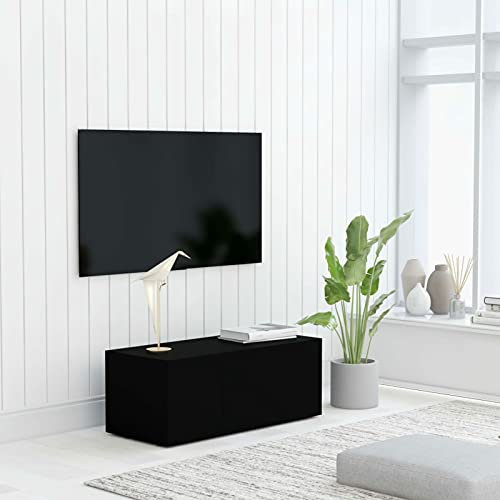 Iiaky TV-Schrank Schwarz 80x34x30 cm Holzwerkstoff Kleiner Tv-StäNder Wohnzimmer