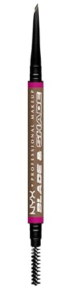 NYX Professional Makeup Augenbrauenstift, Mit zweiseitiger Spitze zum Definieren der Augenbrauen, Bis zu 16h wischfest und farbecht, Vegane Formel, Blade & Shade Nano, Farbton: Taupe