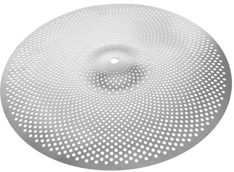 VICASKY Piatti Muto per Batteria da 14 Pollici in Lega Argento, Accessori Speciali per Drum Kit Funzione di Riduzione Rumore e Sostituzione per Famiglie e Amici