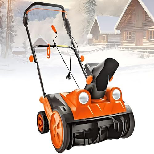 HLGKBY Electric Push Snow Shovel, 2400W Electric Snow Shovel, Outdoor Snow Plow with LED Headlights, Cleaning width 46CM, Snow Clearing Artifact for School Roads, Driveway Clearing