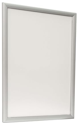 Alu Wechselrahmen Klapprahmen DIN-A2, LED hinterleuchtet, 62x45,5cm | Leuchtwerbung Posterrahmen einseitig, horizontal und vertikal nutzbar, Silber für Plakate, Innenmaß 59,5x42cm