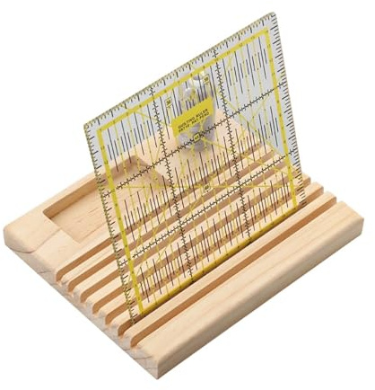 Linealhalter aus Holz, Lineal zum Quilten, robust, aus Buchenholz, Halterung für Patchwork-Lineal, Quilt-Lineal, mit Fächern