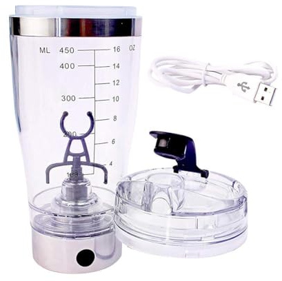 Shaker électrique de protéines, mixeur électrique, shaker automatique, 450 ml, bouteille de mélange de protéines, mélangeur pour mélange de protéines, shaker pour protéines -Sh