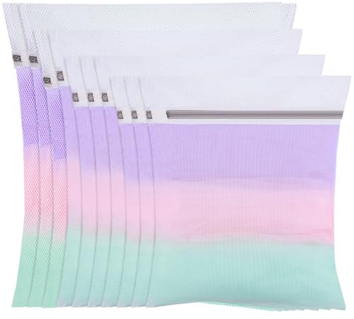 Dntorx 10 Stück Wäschenetz für Waschmaschine, Wäschesack Waschmaschine in 4 Größen Wäschebeutel Laundry Bag mit Reißverschluss für Hemden Pullover Mäntel Jeans Unterwäsche Babykleidung
