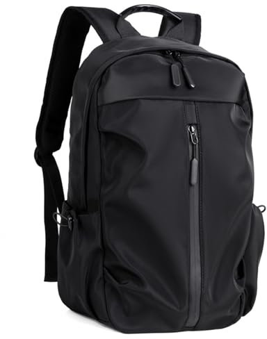 Generico Zaino Scolastico Impermeabile di Colore puro Borsa Scolastica in Tessuto Oxford Zaino da Viaggio Casual da Lavoro Nero Zaino da Viaggio per Studenti Borsa per Computer da Uomo (nero)