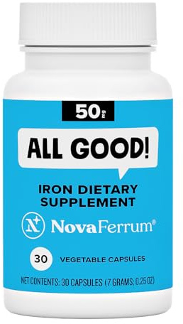 NovaFerrum All Good | Iron Capsule Supplements for Adults | Anemia | 50mg of Iron | 30 Servings | Sugar Free