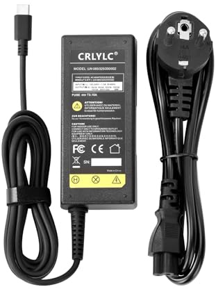 CRLYLC 65 W USB C Le novo Cavo di ricarica Laptop Alimentatore di rete per Le novo ThinkPad X1 Carbon T14 T15 T480 T490 T590 T580 E480 E490 E580 E590 E595 Chromebook c330 S340 1 00e tipo C. Caricatore