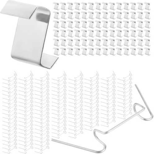 Pack of 100 Greenhouse Glass Clips - Includes 50 Galvanised W Clips and 50 Stainless Steel Z Clips for Greenhouse Glass | Accessories, Fittings and Spares