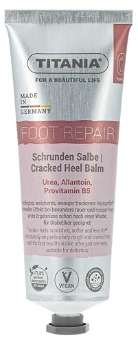 TITANIA Schrunden Salbe für rissige & trockene Füße – erste Ergebnisse nach 1 Woche, 25% Urea, Allantoin & Provitamin B5 – regenerierend & pflegend – Naturkosmetik, Vegan, mikroplastikfrei, 75 ml