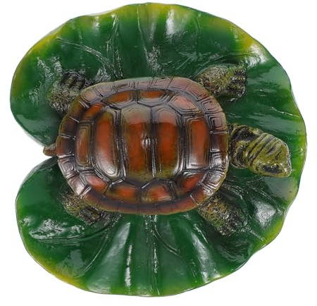 SUPVOX Statue Tortue Résine Flottante Décor Étang Lotus Naturel pour Jardin Bassin Cour Extérieur