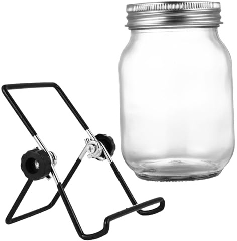 Yardenfun Kit Germogliatore con Barattolo Mason in Inossidabile Antiruggine e Supporto per Coltivazione Indoor Tappo Rete per Risciacquo e Drenaggio Ottimale