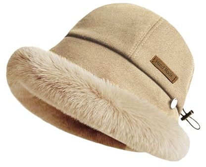 Koerye Cappello Invernale Donna Elegante Regolabile Cappello Pescatore Antivento Moda Protezione dal Freddo Beanie Hat Kaki