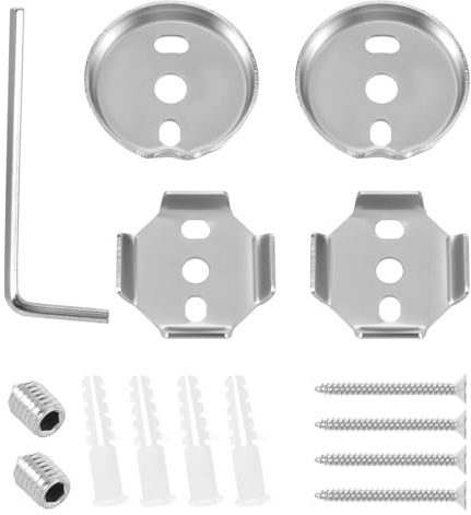 Pezzo di ricambio completo per asta asciugamani da bagno con viti e staffe, finitura argento, viti di montaggio per asciugamani argento