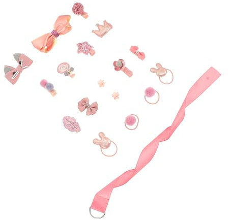 TOYANDONA Kinder Haarschmuck 18 Stück Rosa Polyester Haarklammern mit Komfortablem Griff für Mädchen Weihnachten und Shower