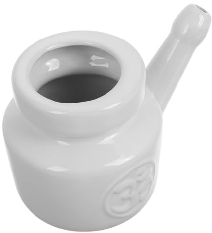 GALPADA Jarra de Lavado Nasal de Cerámica de 350ml para Limpieza sin Irritación Diseño Elegante Adecuado para Yoga y Cambios Estacionales